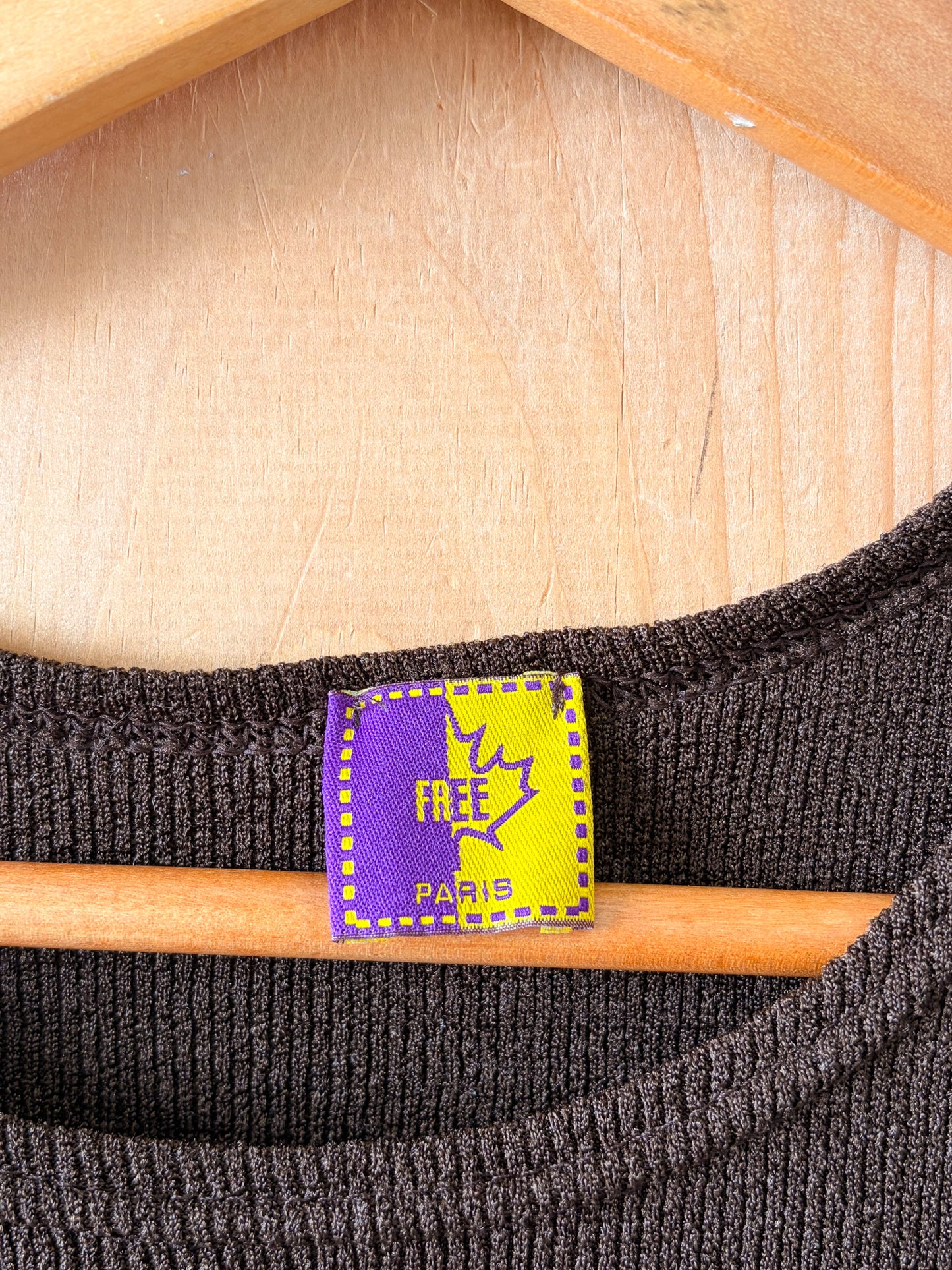 Made in France Brown Cropped Tee : XS/S