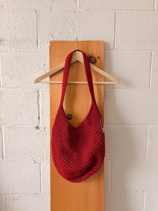Red Knit Hobo Bag