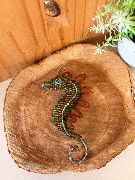 Beaded Seahorse Keychain