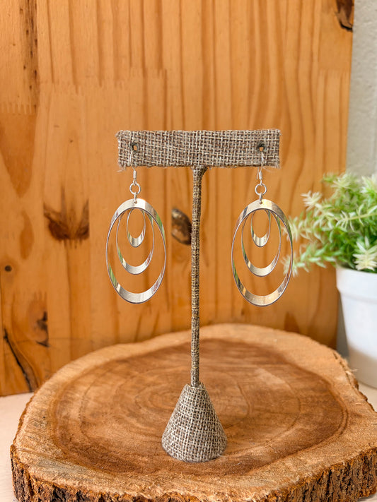 925 Silver Triple Hoop Earrings