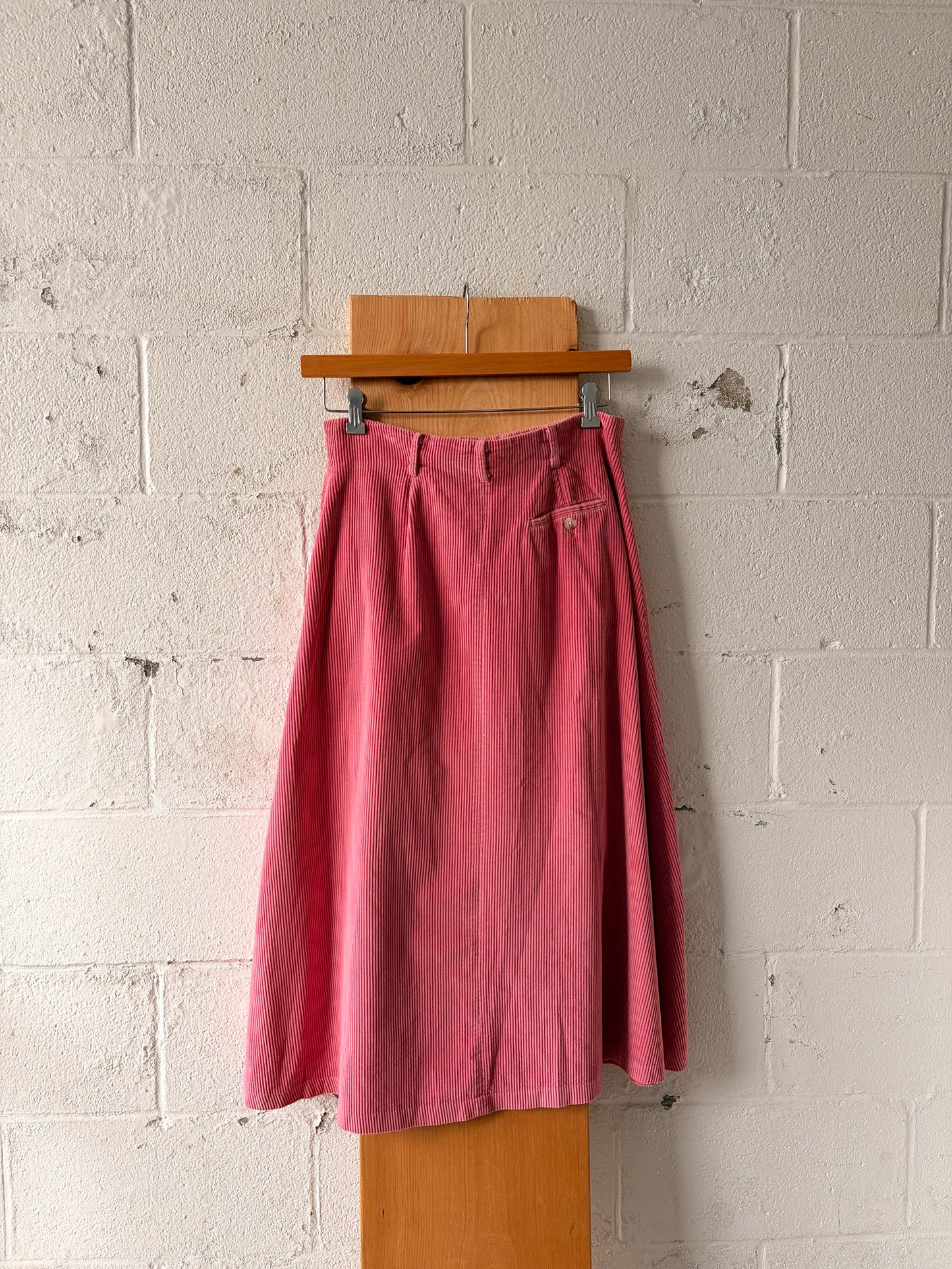 Vtg Pink Corduroy Skirt : 32"W