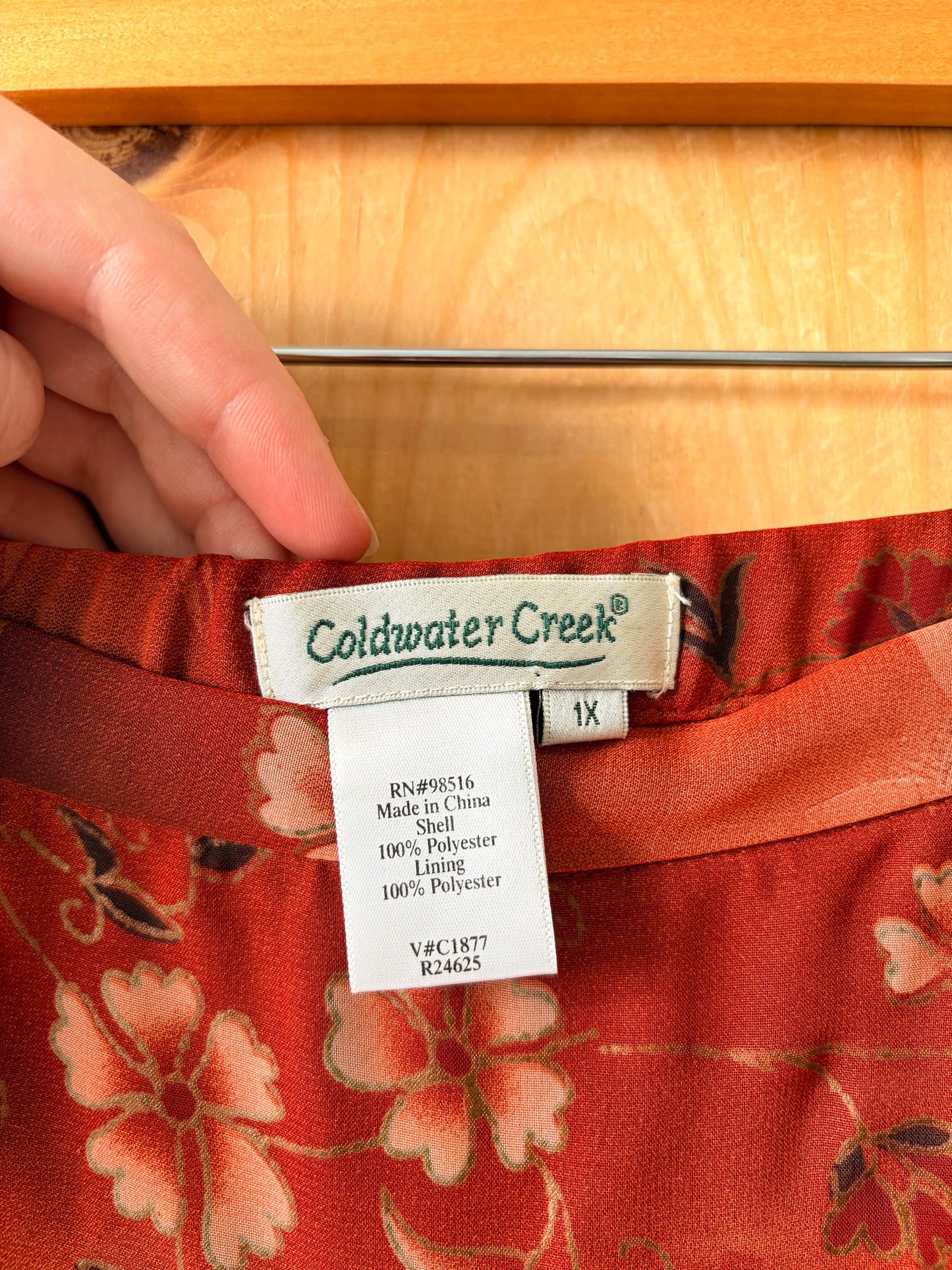 Burnt Orange Floral Maxi Skirt : XL