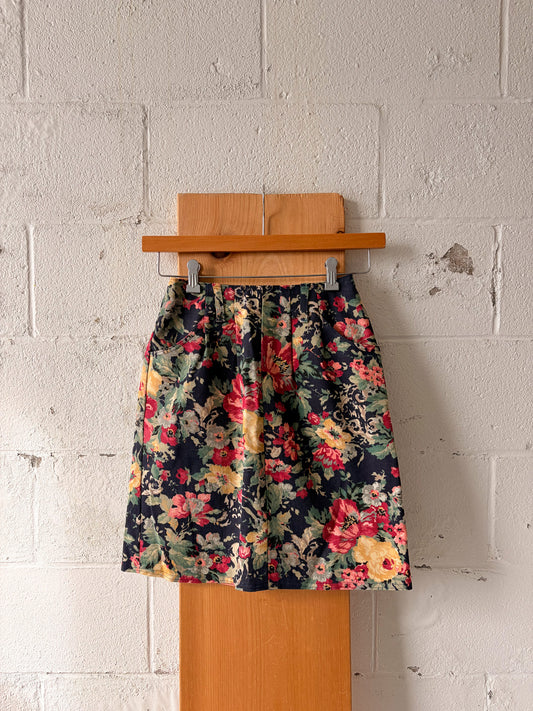 Handmade Floral Skirt : 26"W