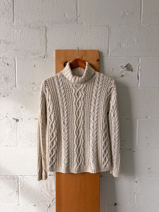 Knit Cream Sweater : M