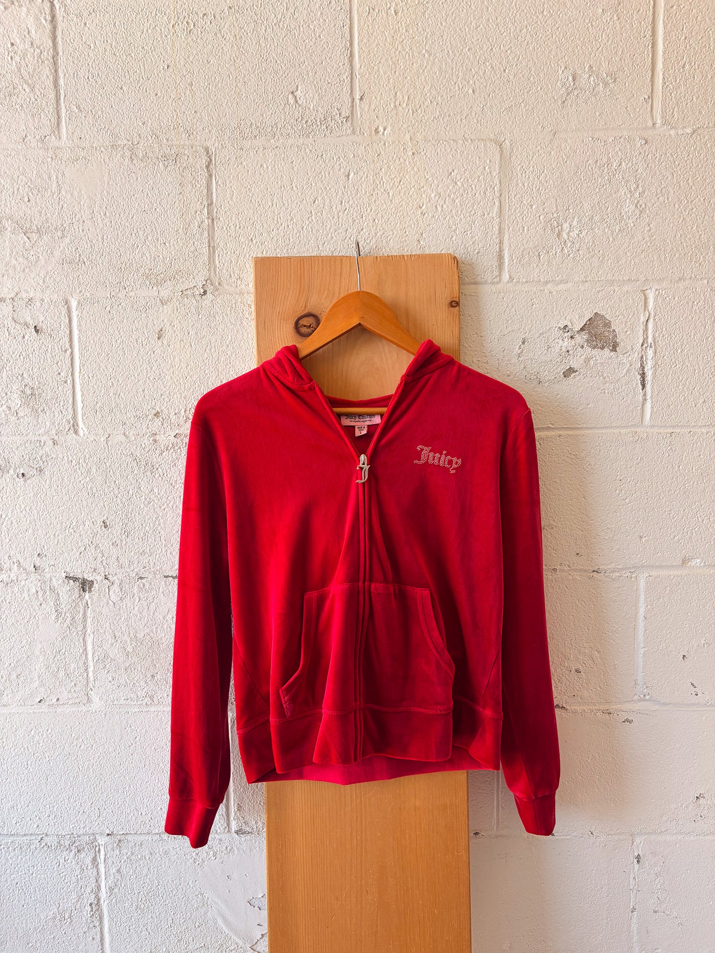 Red Juicy Velour Hoodie : L