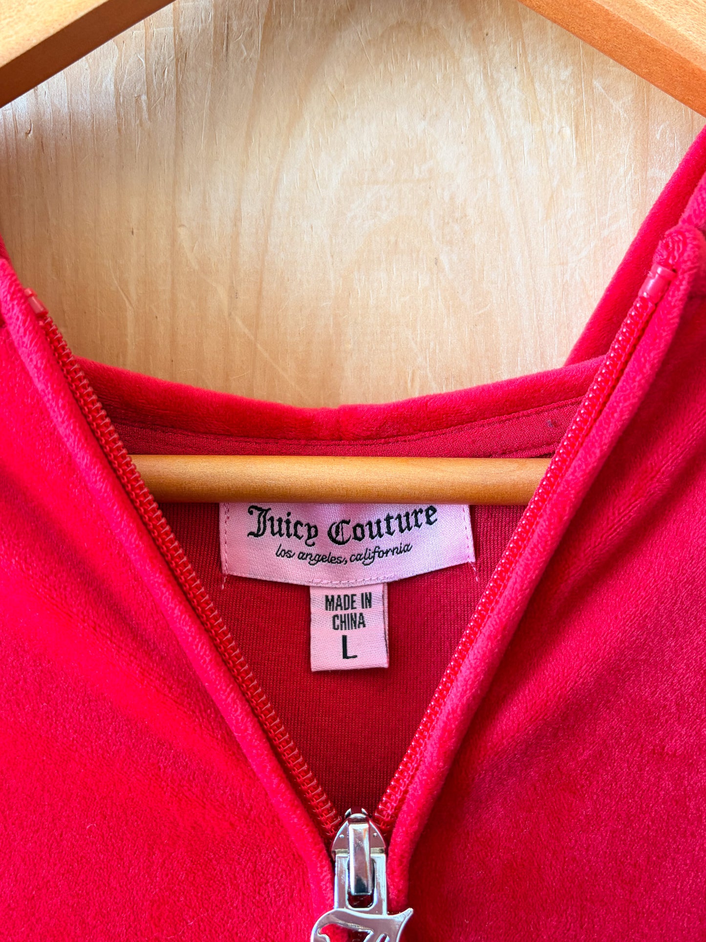 Red Juicy Velour Hoodie : L