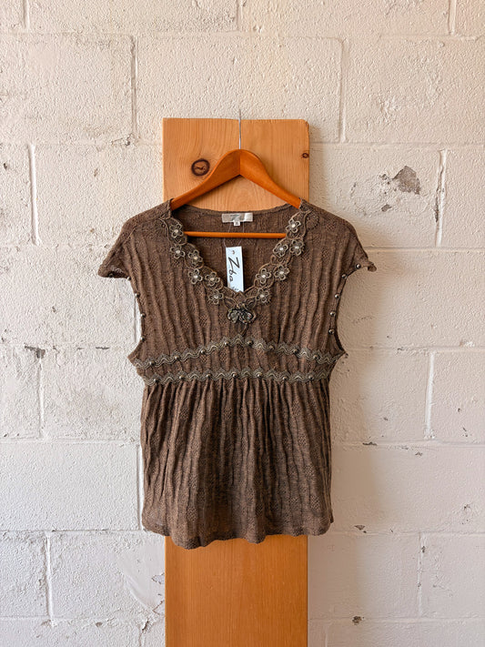 NWT Beaded Knit Fairy Top : L/XL