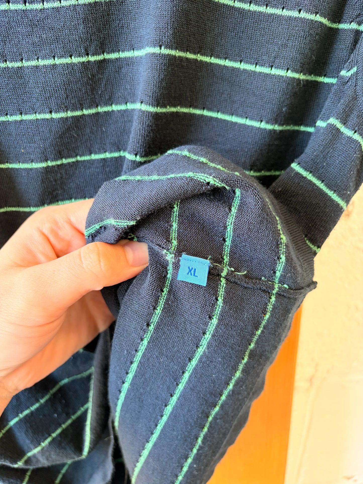 Vtg Striped Navy Tank : XL