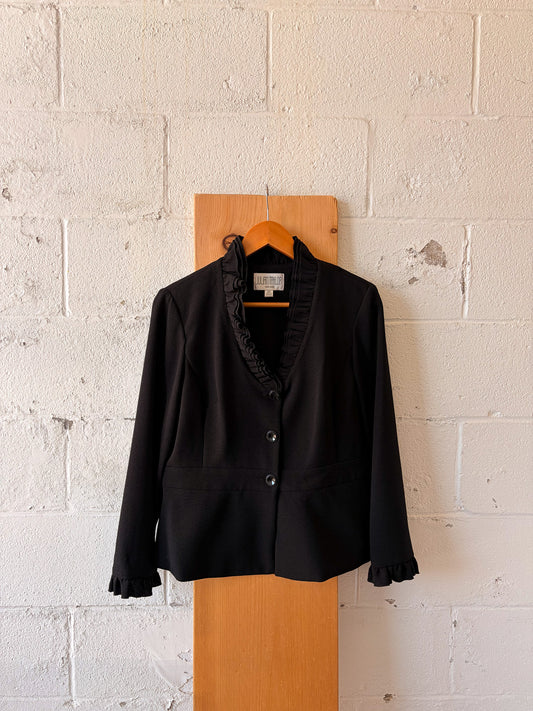 Black Ruffled Blazer : 12P