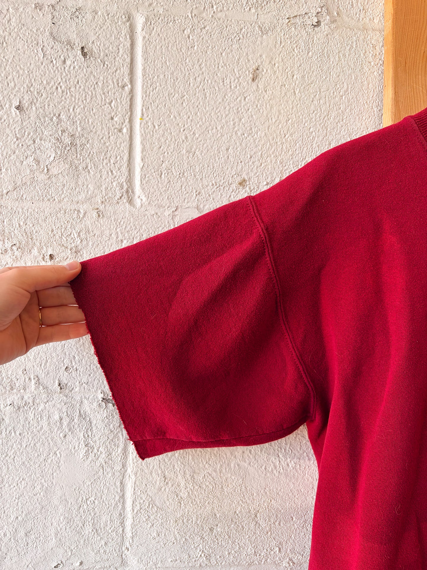 Red Olympic Cut Off Crew : L (As Is)