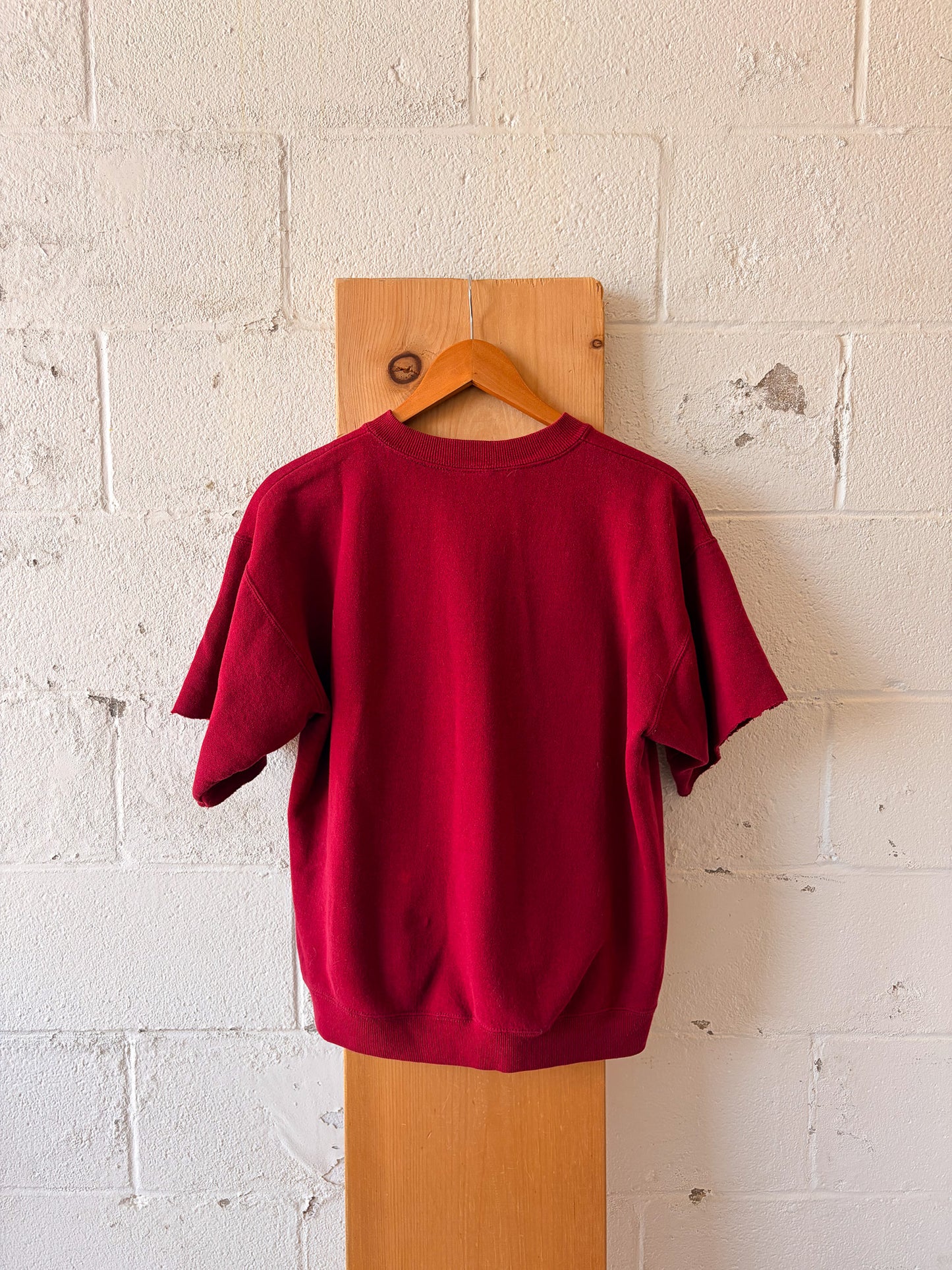 Red Olympic Cut Off Crew : L (As Is)