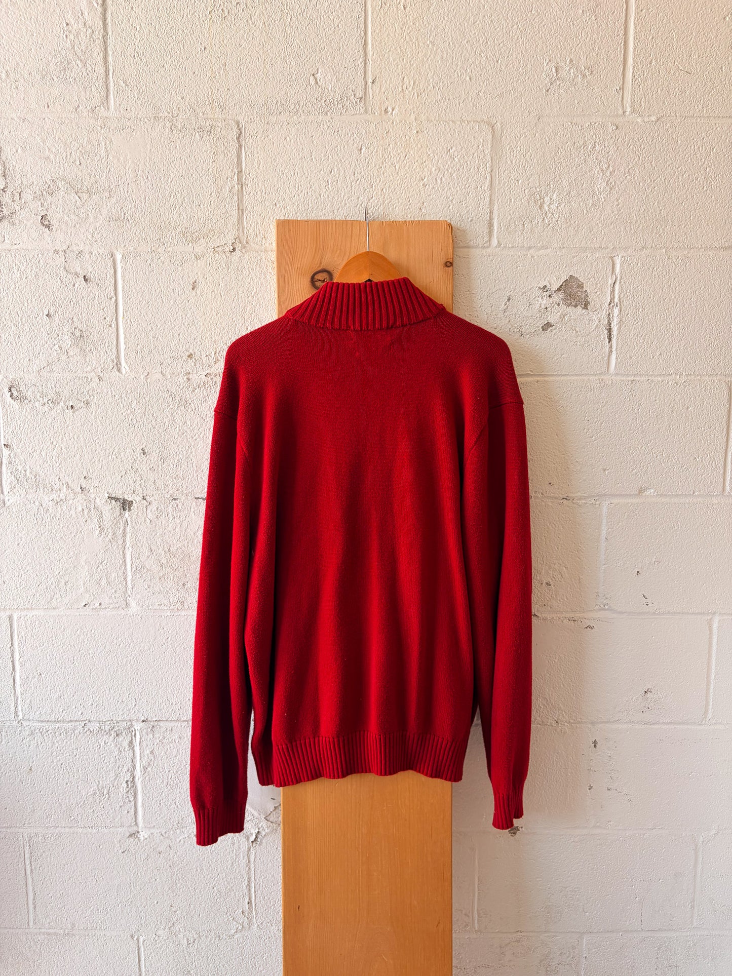 Ralph Lauren Red Knit Quarter Zip : XXL