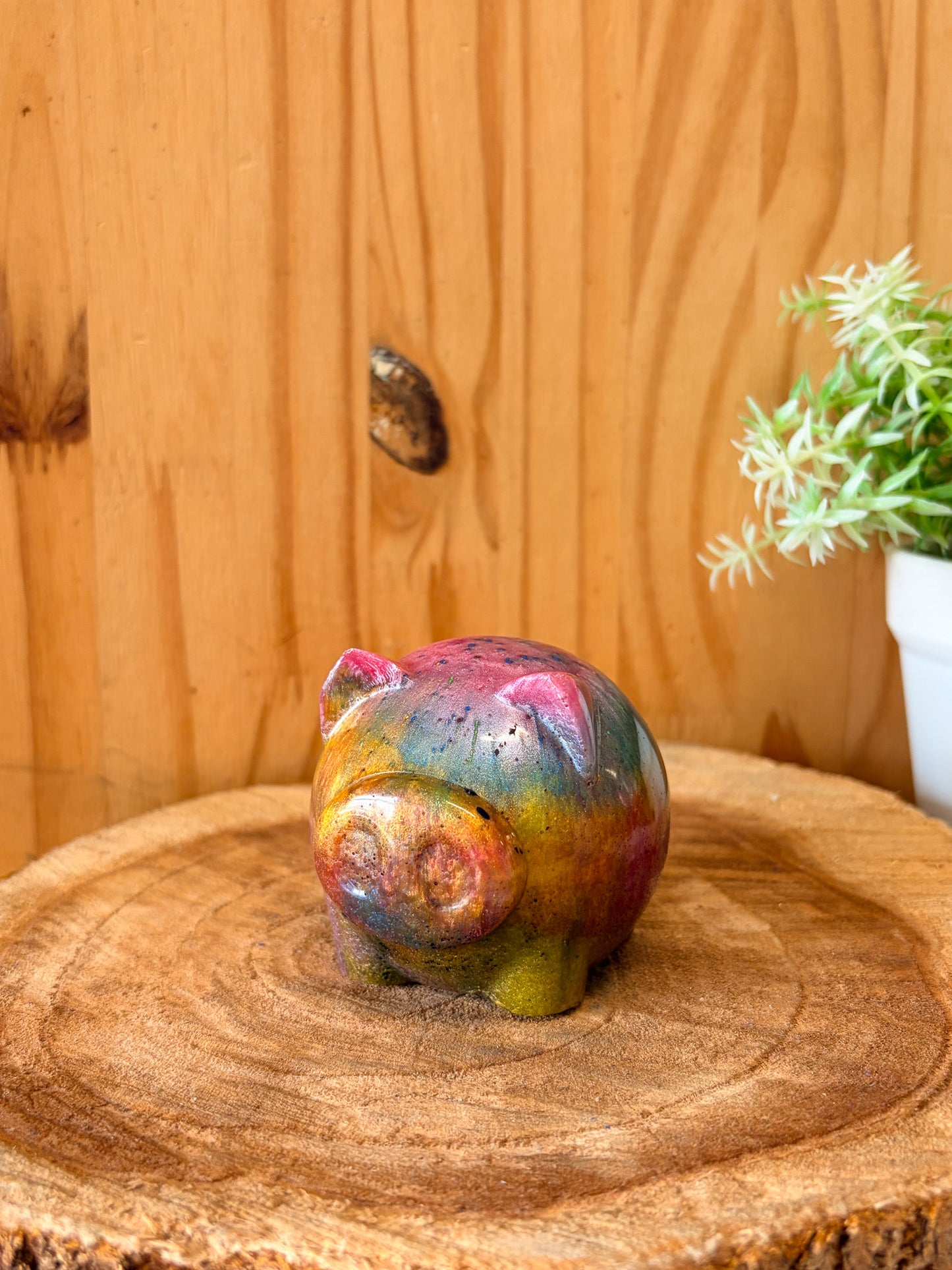 Little Rainbow Pig Figure