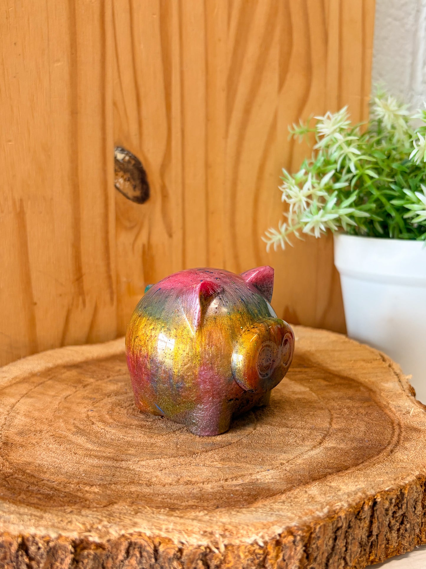 Little Rainbow Pig Figure
