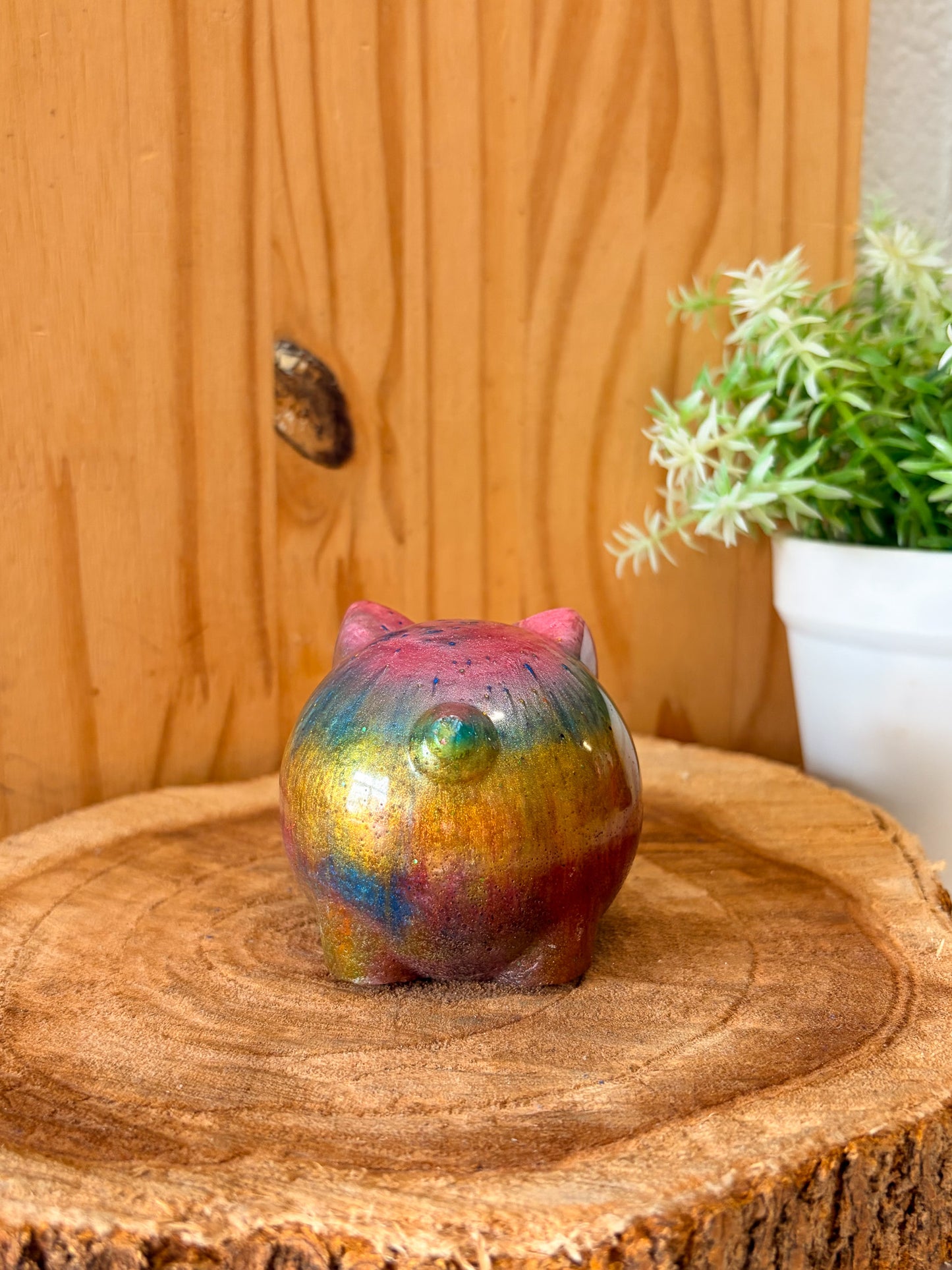 Little Rainbow Pig Figure