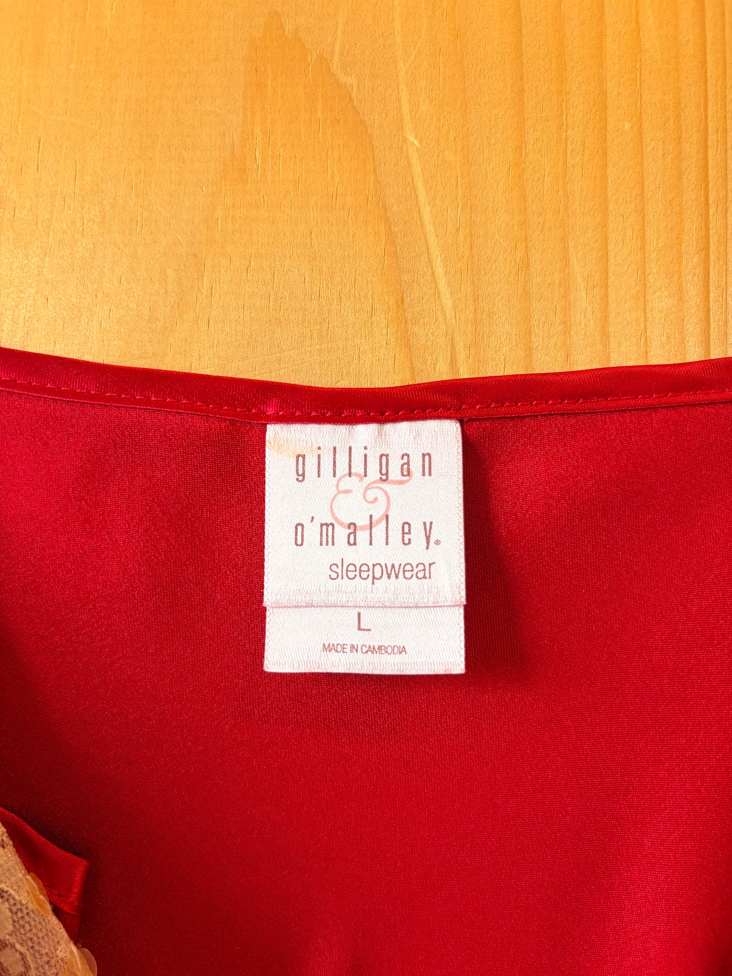 Lace Trimmed Red Slip : L