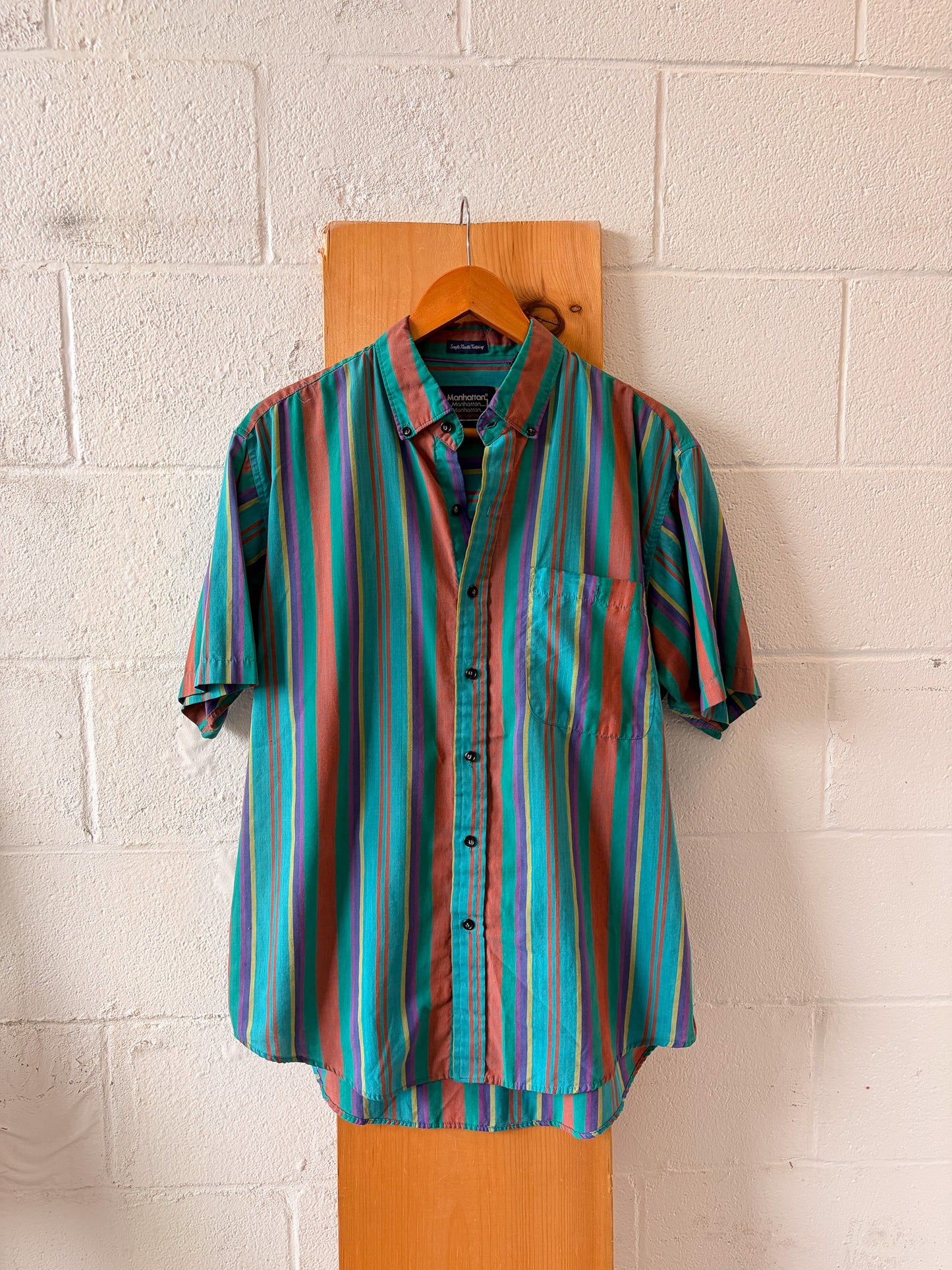 Vtg Striped Button Down : L
