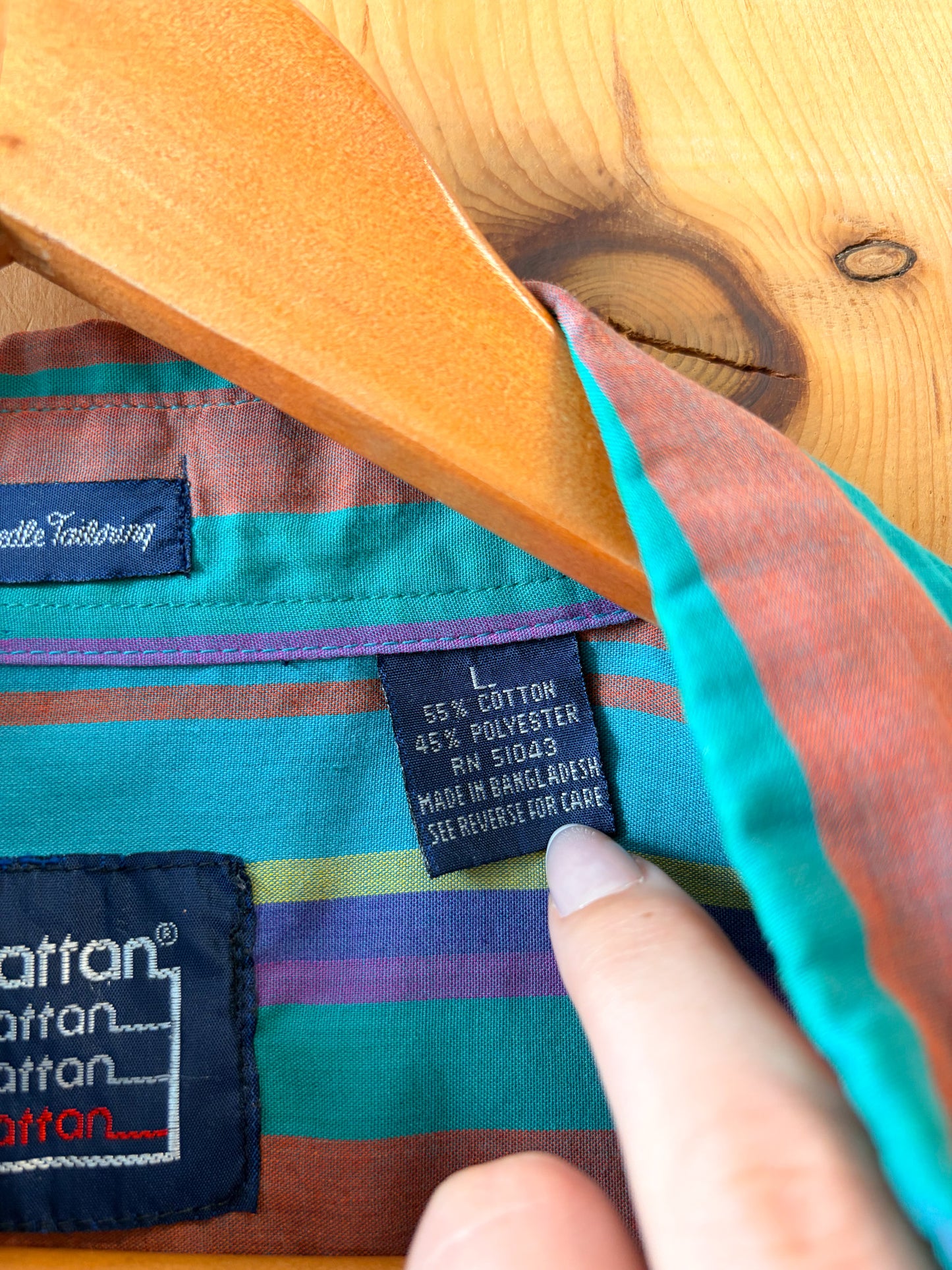 Vtg Striped Button Down : L