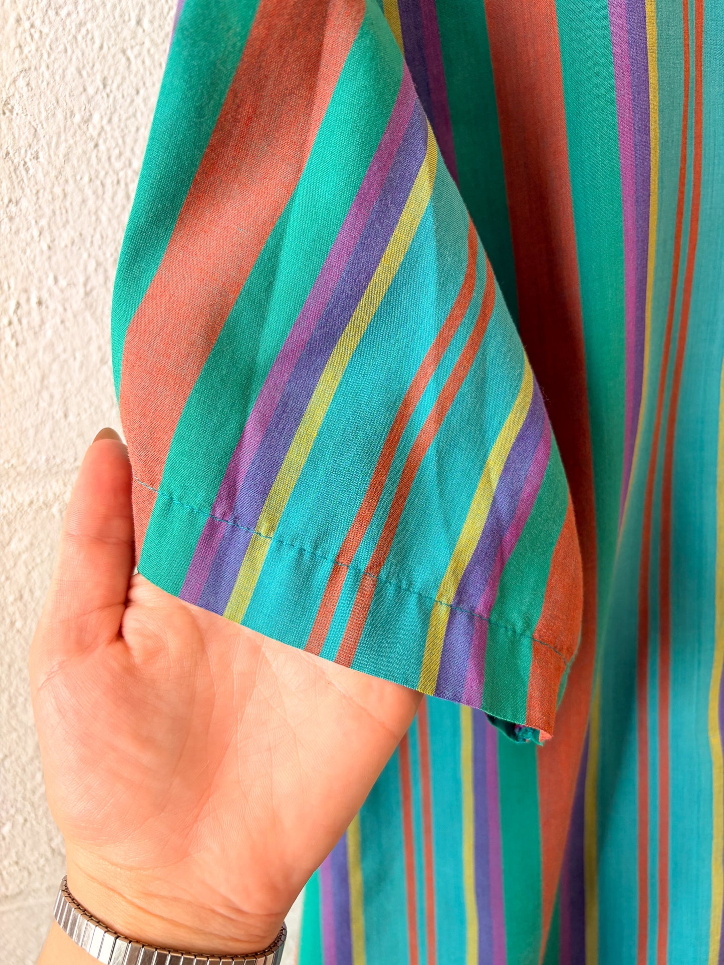 Vtg Striped Button Down : L