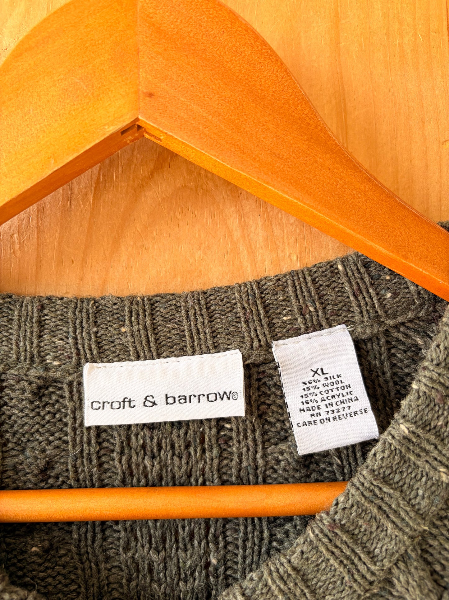 Green Zip Up Sweater : XL