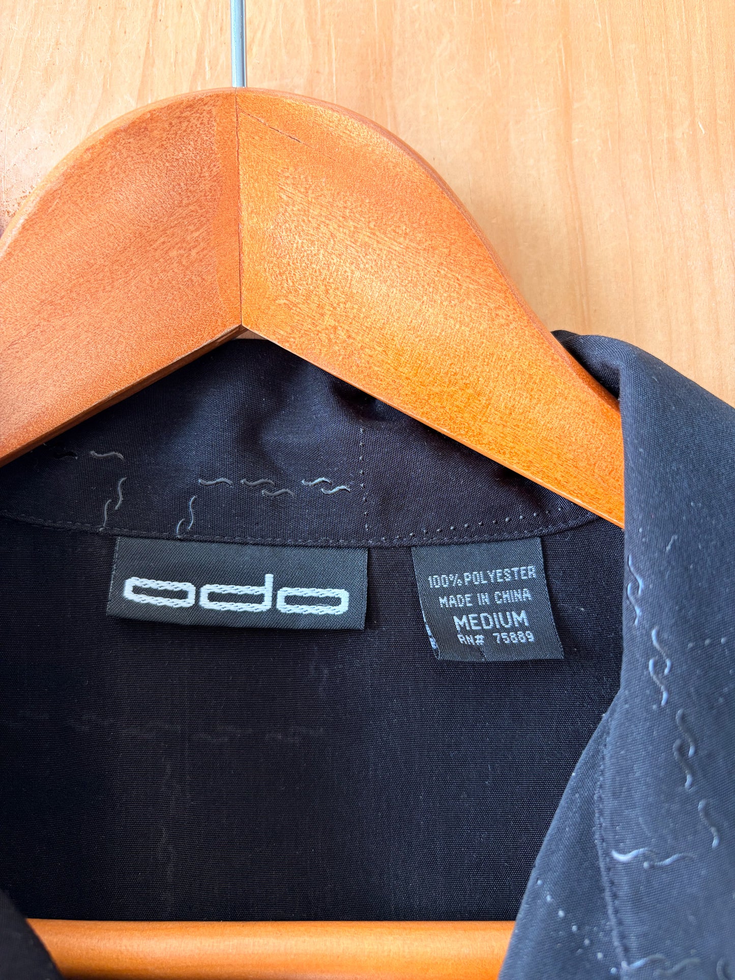 Black Short Sleeve Button Up : M