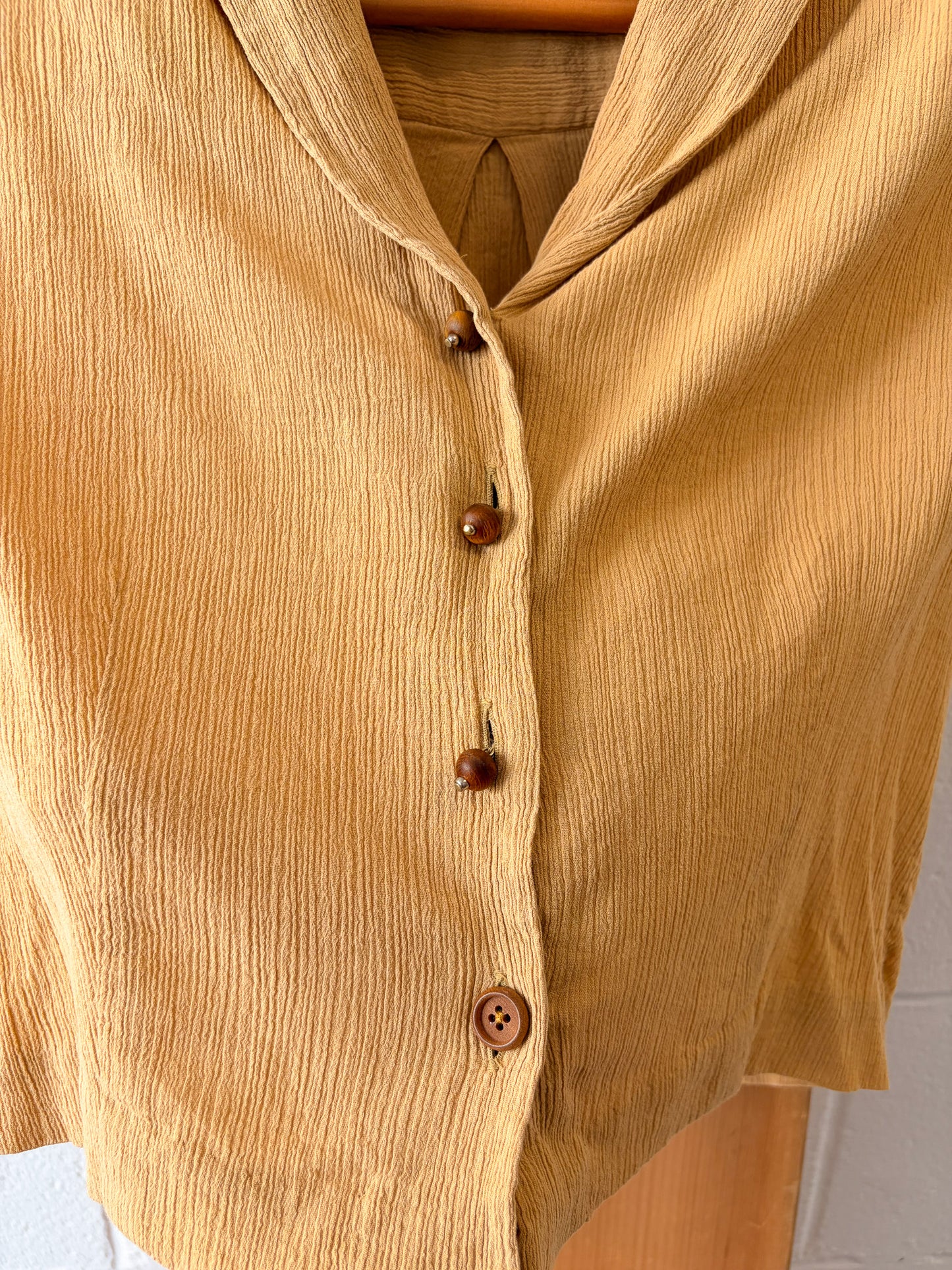 Vtg Cropped Tan Blouse : M