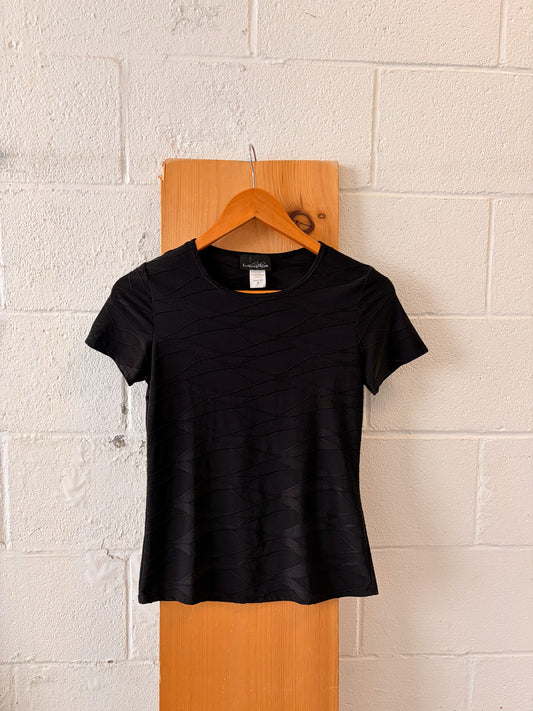 Black Textured Top : S