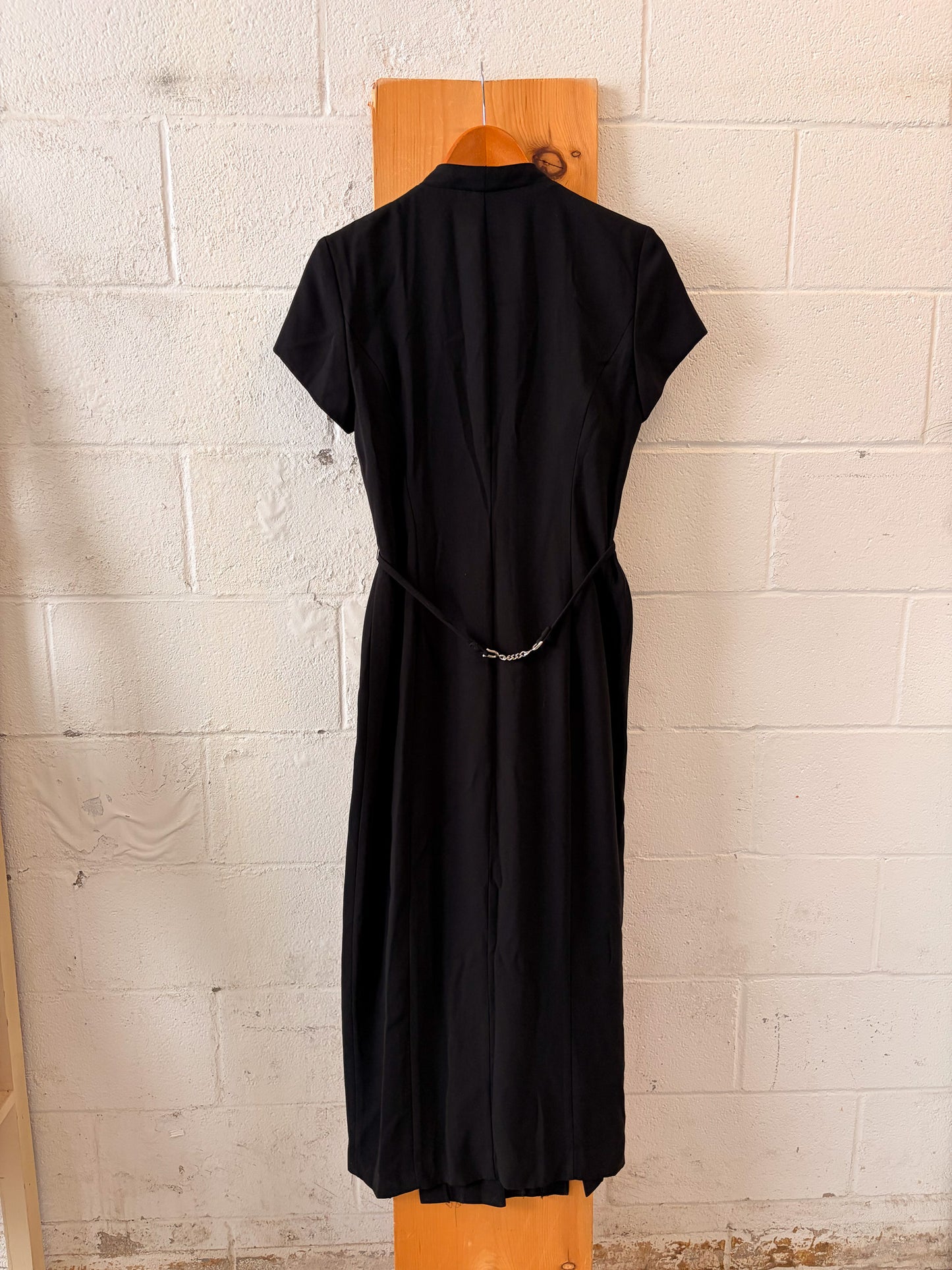 Vtg Black Button Down Dress : 6