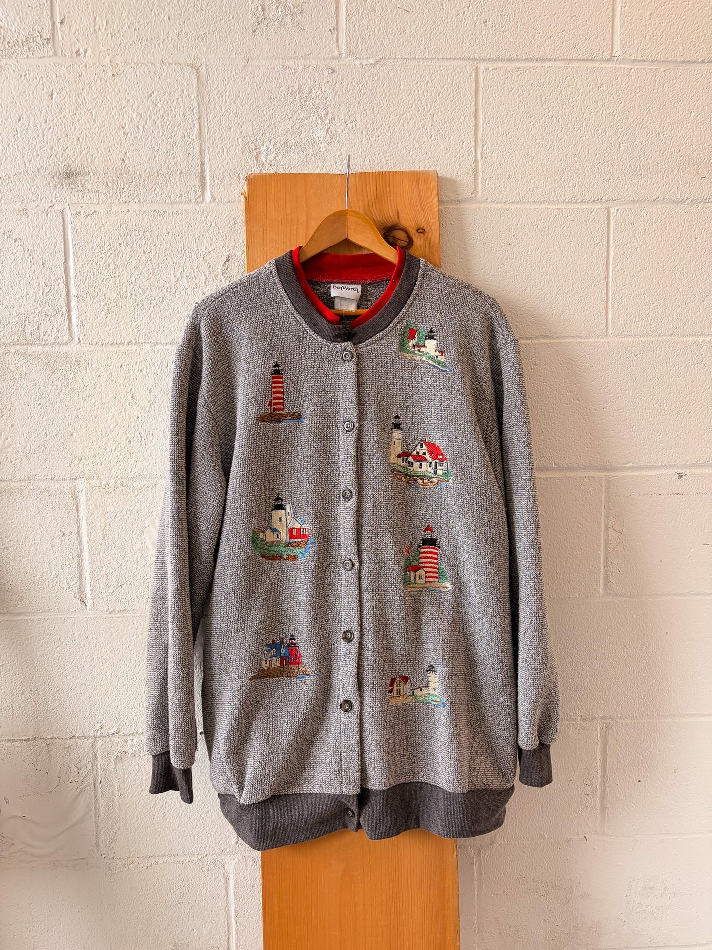 Vtg Lighthouse Cardigan : XL/XXL