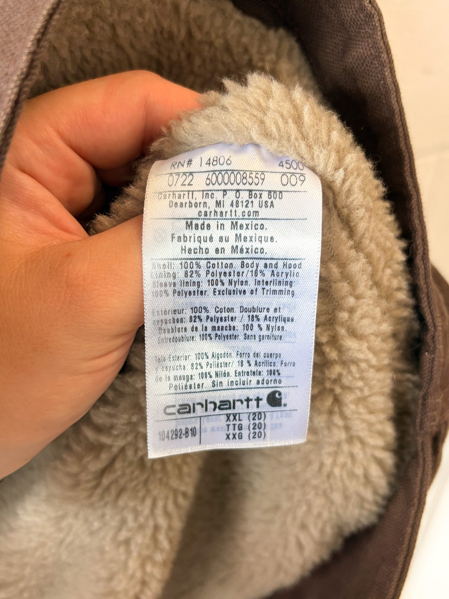 Brown Sherpa Lined Carhartt Jacket : Women's XXL (Local Pick Up Only)
