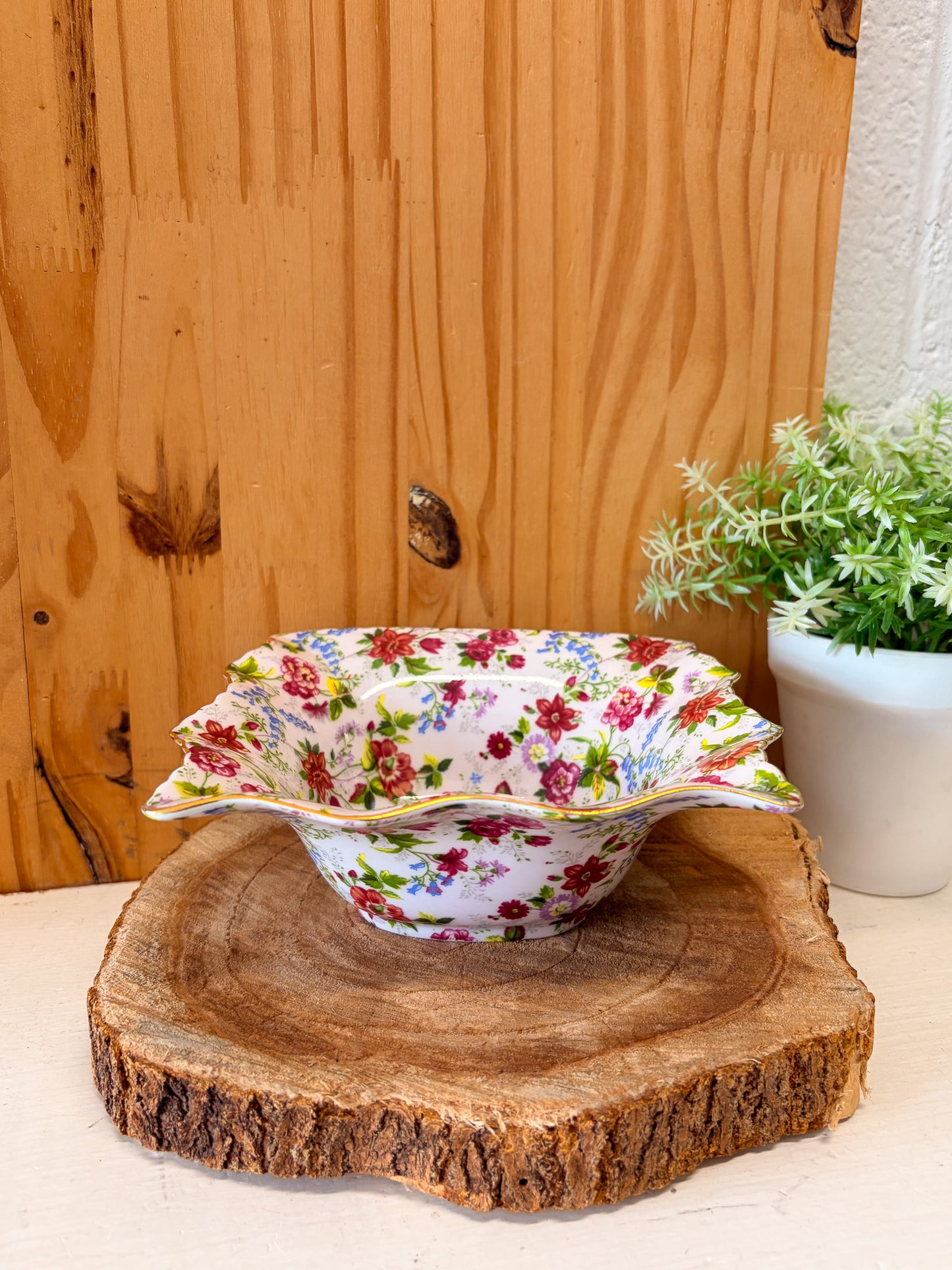 Floral Scalloped Edge Dish (Local Pick Up Only)