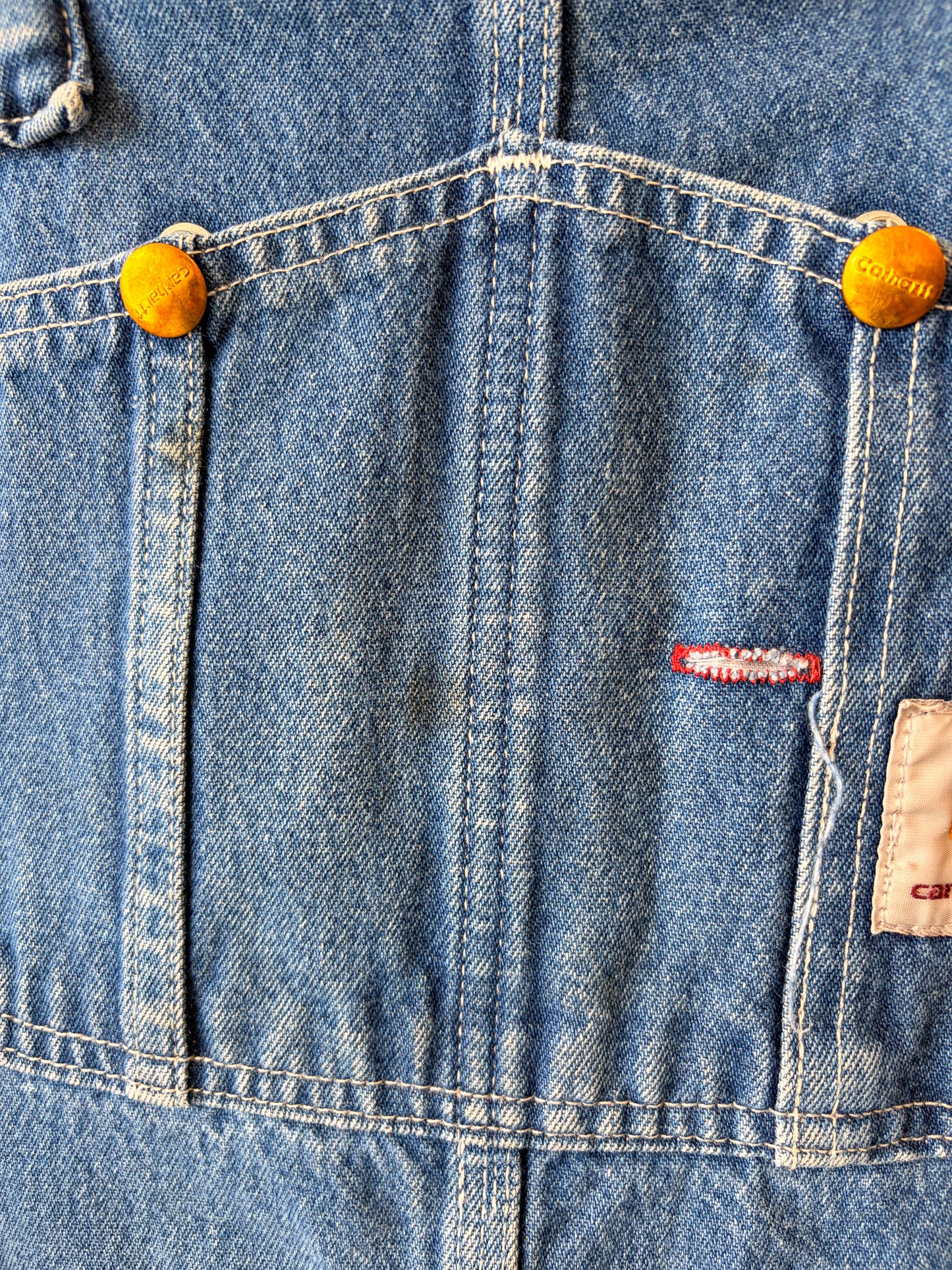 Vtg Carhartt Denim Overalls : 38"W