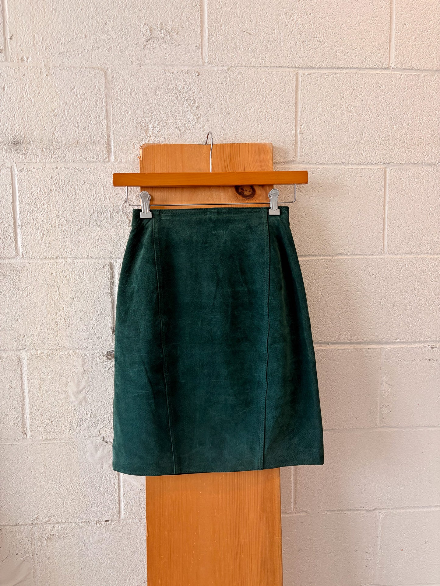 Emerald Leather Pencil Skirt : 5/6