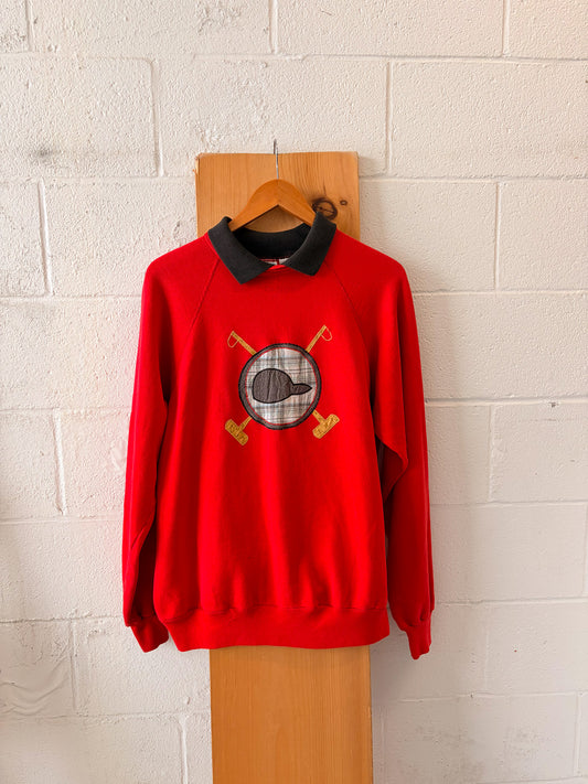 Vtg Collared Croquet Crewneck : XL