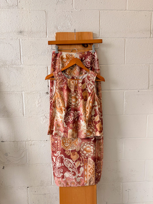 Vtg Floral Rose Set : S/M