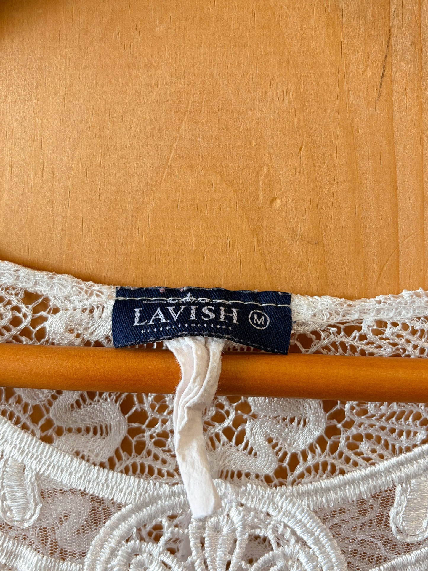 White Lace Poncho Style Top : M