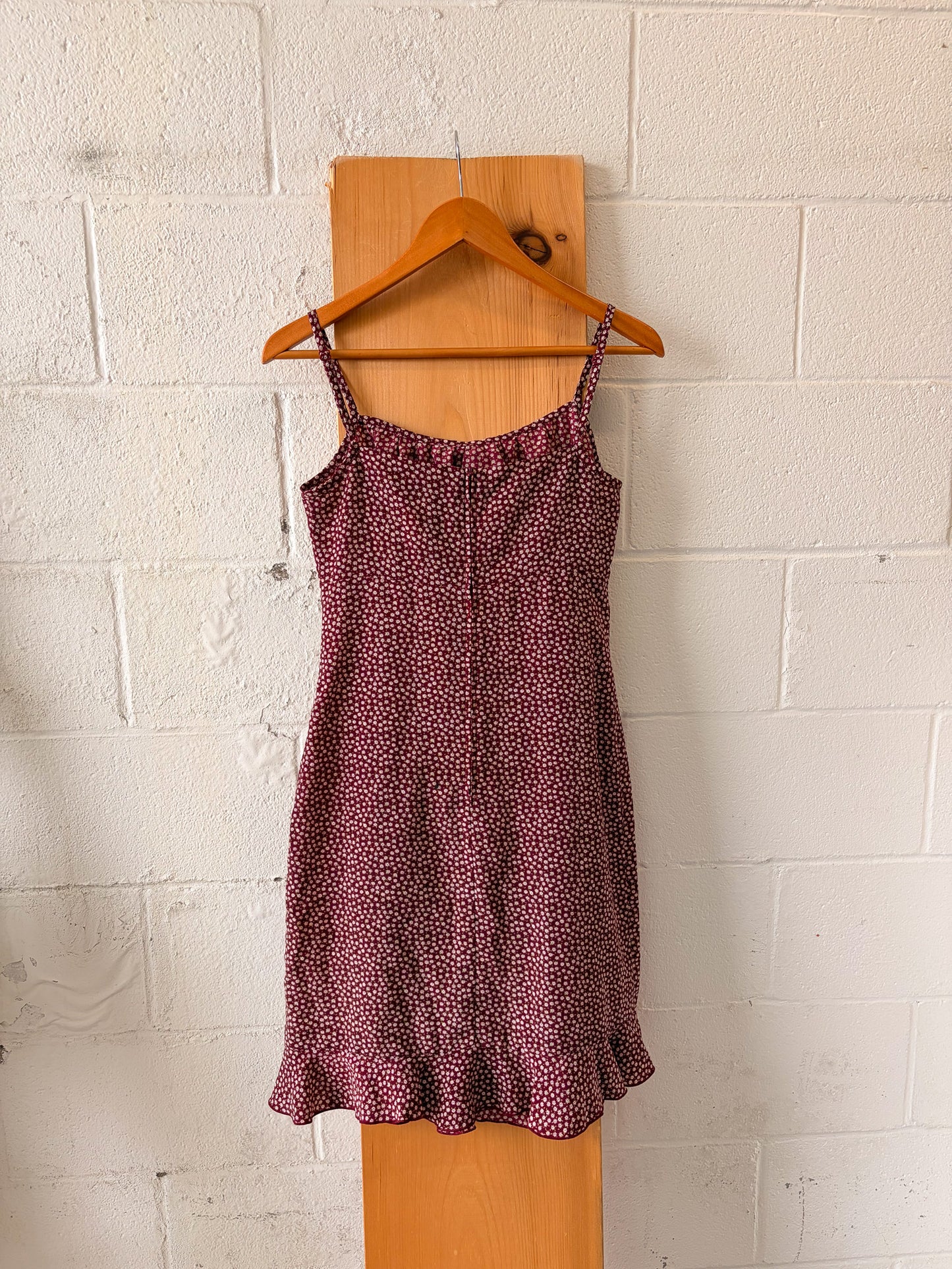 Dainty Floral Maroon Sundress : S