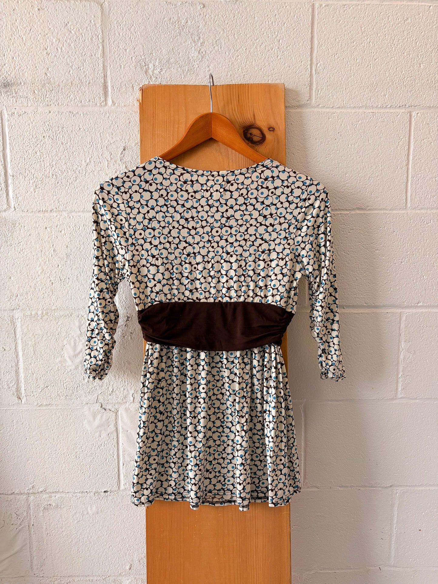 Brown & Blue Patterned Blouse : XS