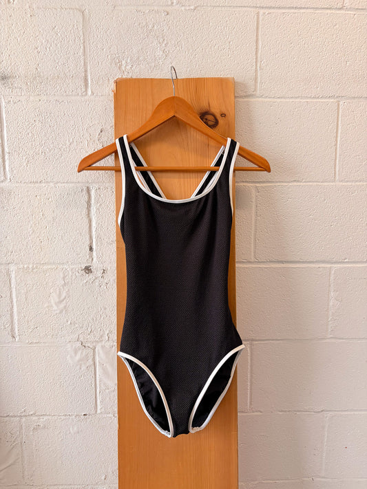 Vtg Black & White Swimsuit : S/M