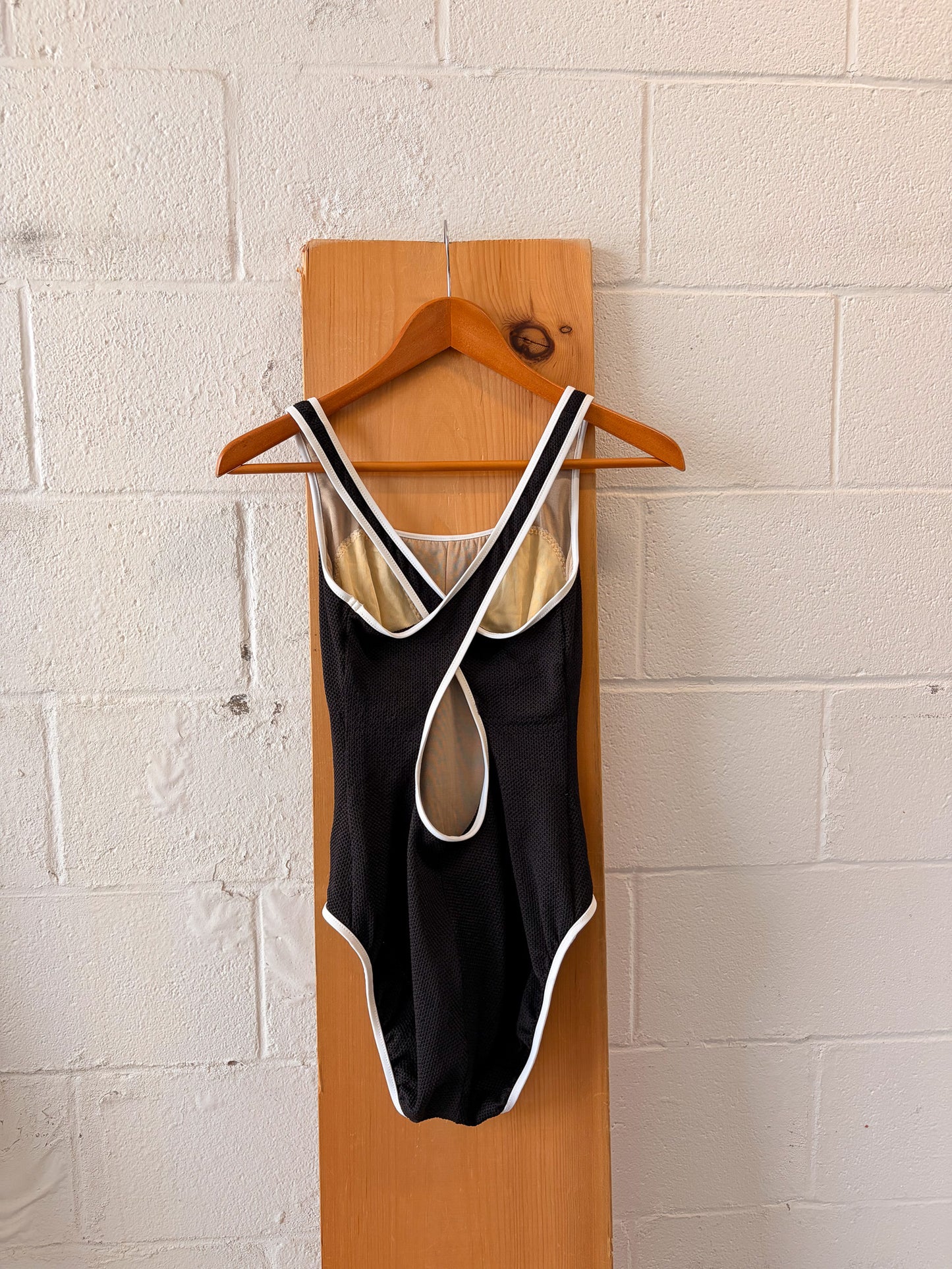 Vtg Black & White Swimsuit : S/M