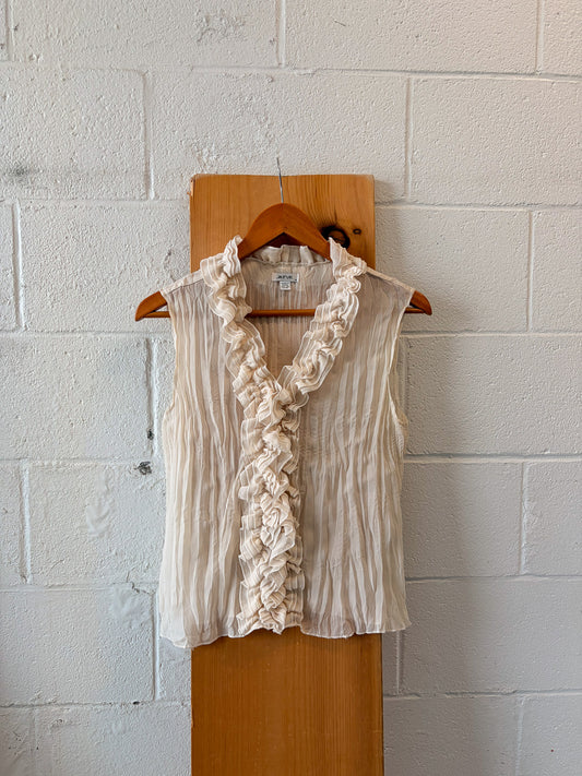 Sheer Ruffled Tank : S