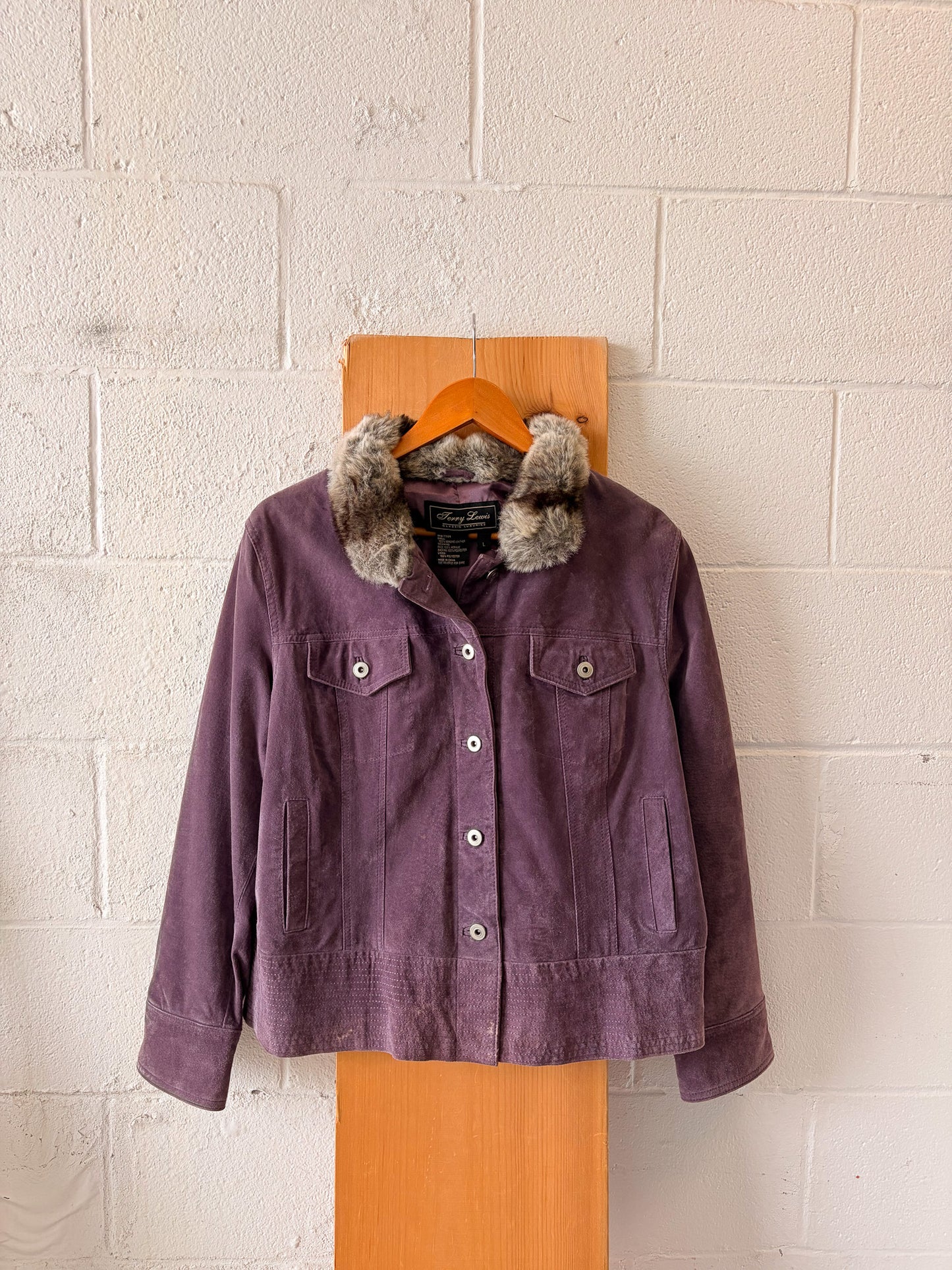 Purple Leather Jacket : L