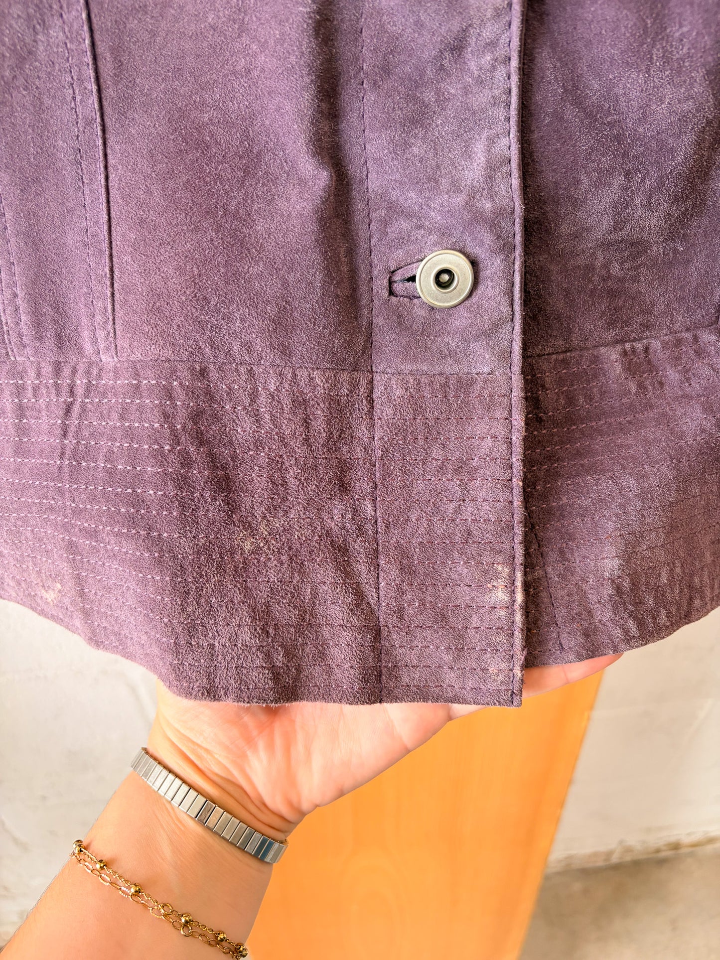 Purple Leather Jacket : L
