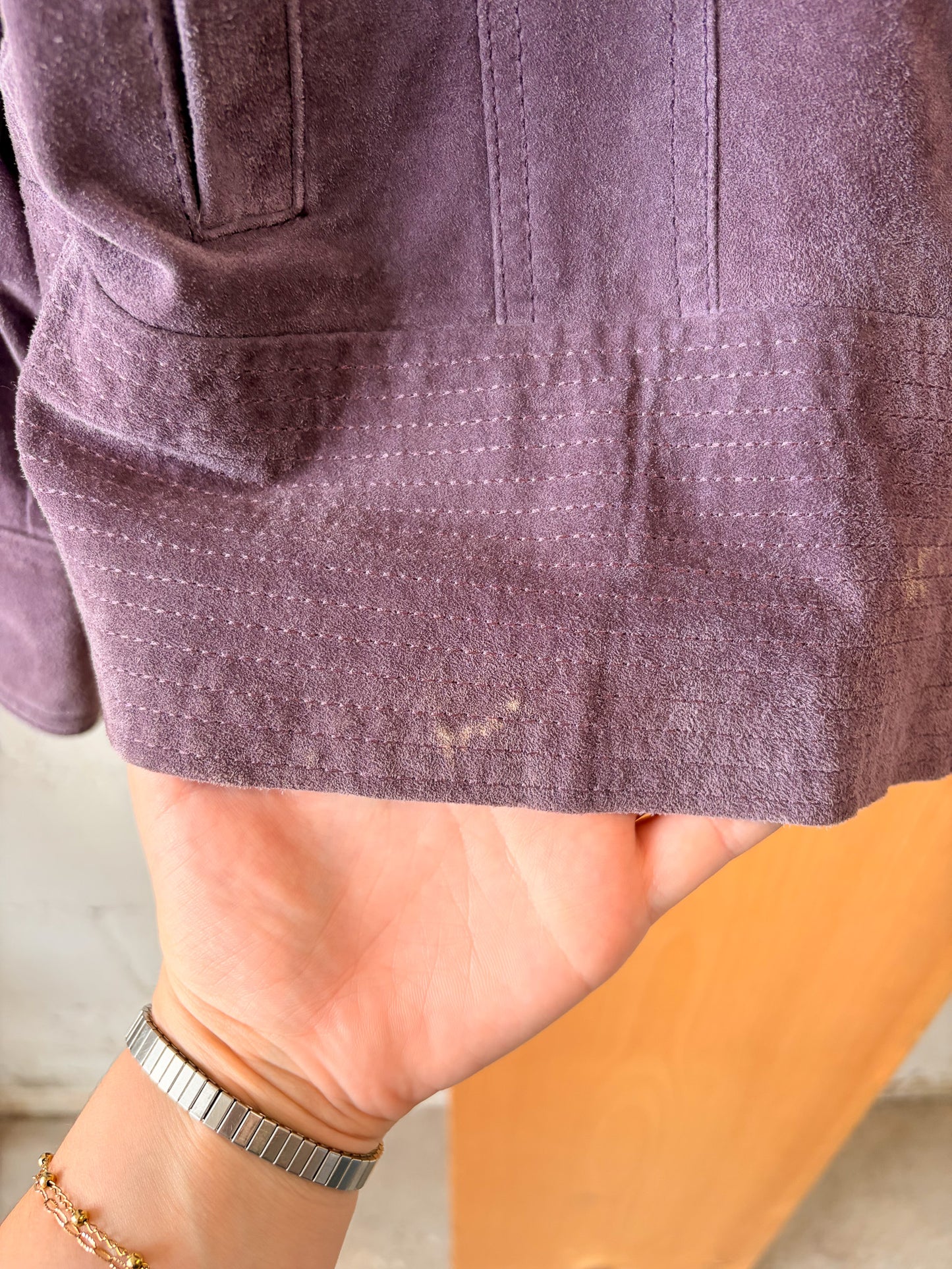Purple Leather Jacket : L