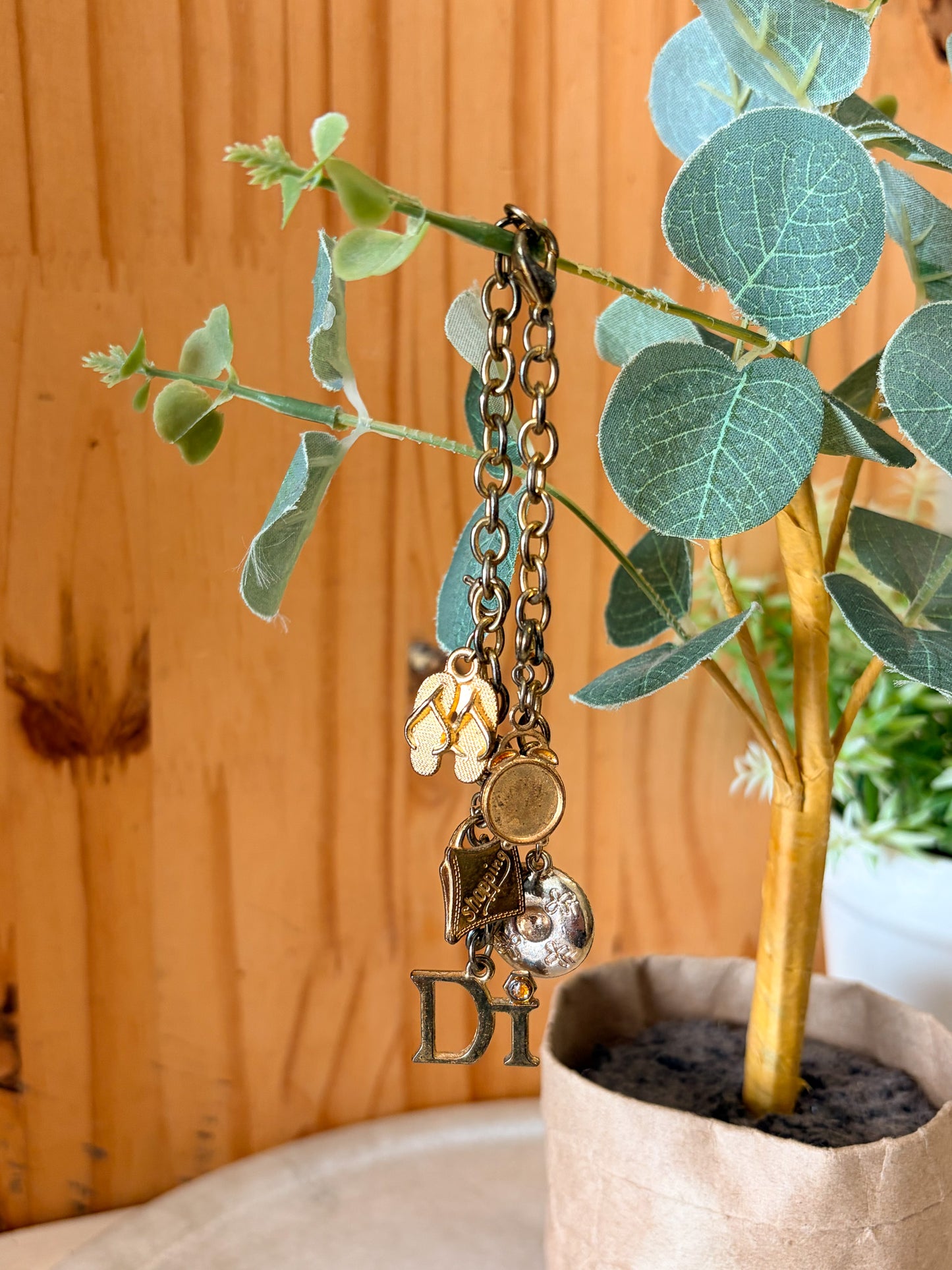 Gold Tone Charm Bracelet