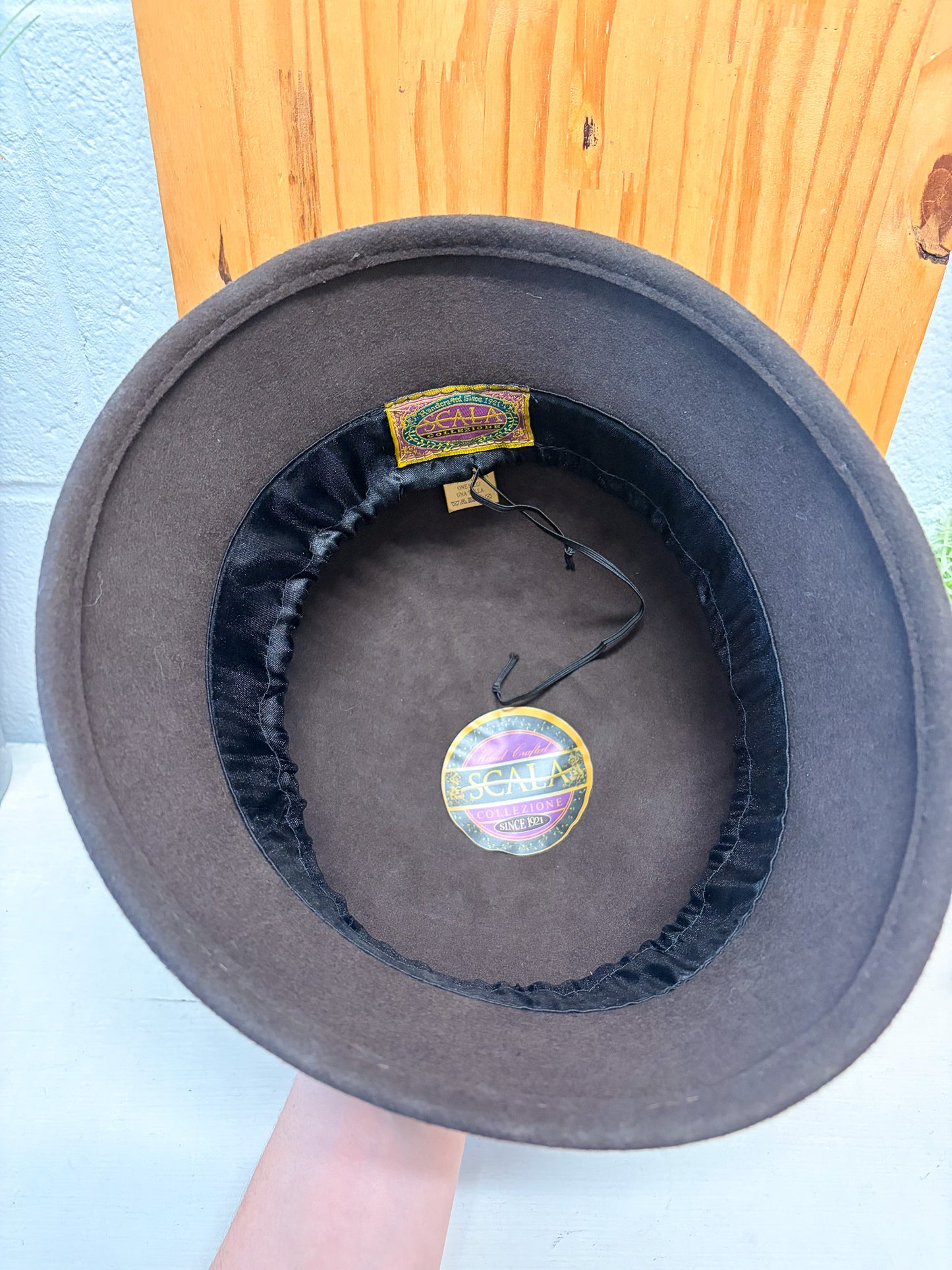 Scala Brown Floral Cloche Hat (Local Pick Up Only)