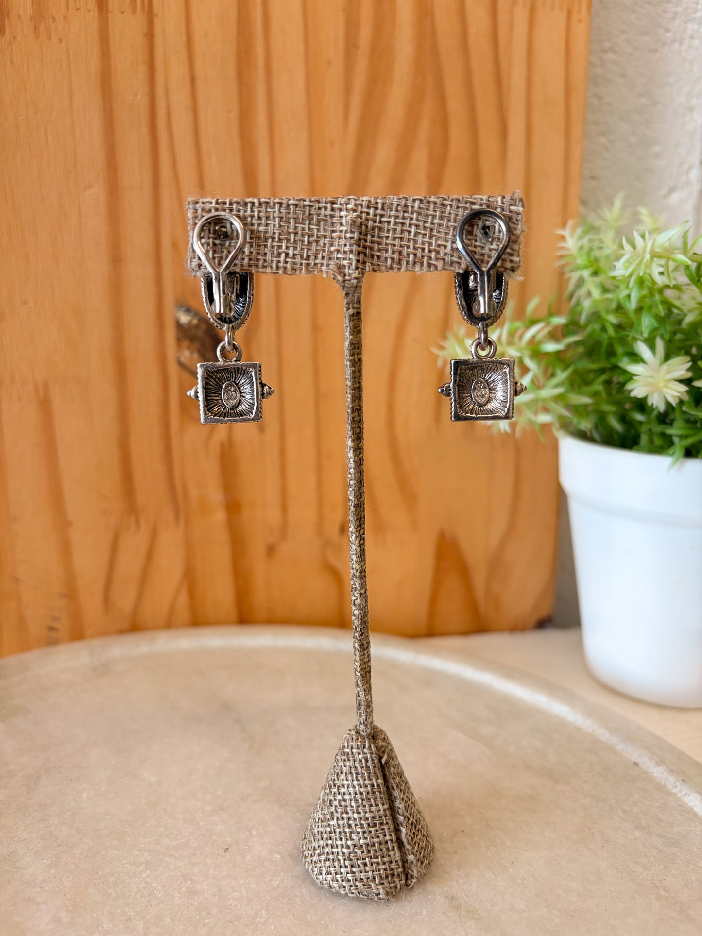 Red & Silver Tone Premiere Earrings