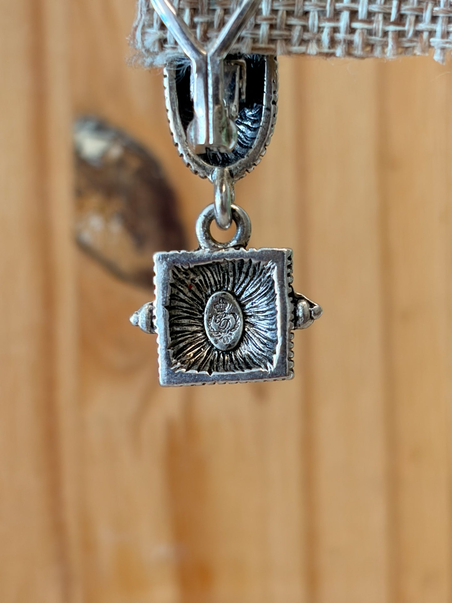 Red & Silver Tone Premiere Earrings