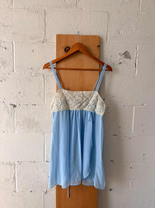 Beaded Blue Babydoll Slip : S/M