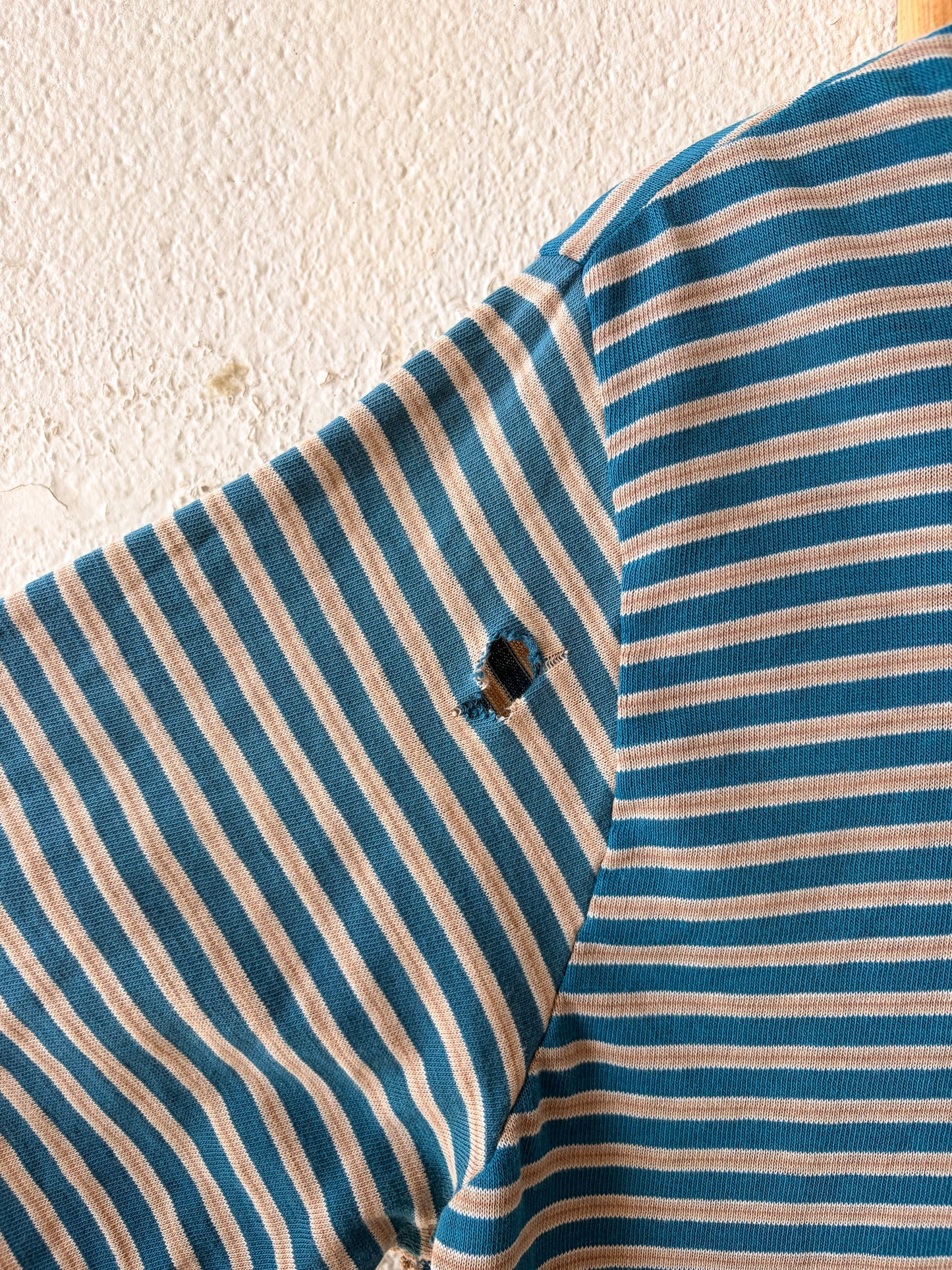 Vtg Distressed Striped Tee : L